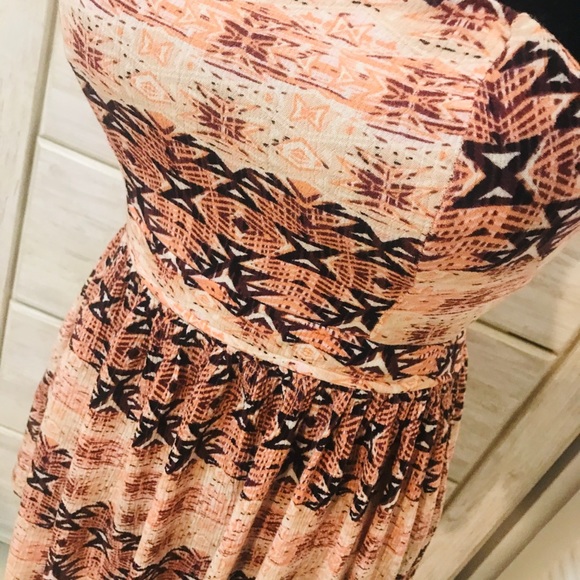 Strapless Boho Mini Dress Small - Picture 7 of 10